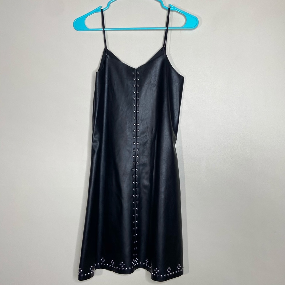 Blank NYC Spaghetti Strap Faux Leather Dress